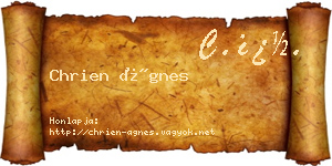 Chrien Ágnes névjegykártya