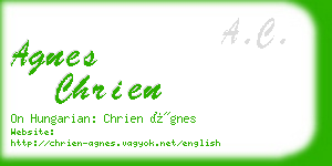 agnes chrien business card